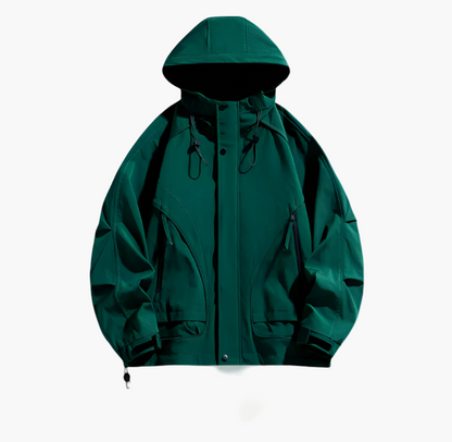 Men's Waterproof Windbreaker Outdoor Jacket – Lightweight Hooded Shell for Casual & Active Wear