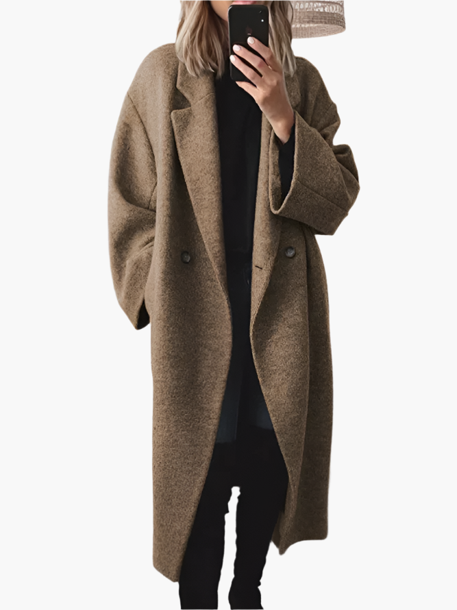 Women's Classic Long Winter Coat – Elegant Oversized Style for Autumn and Winter