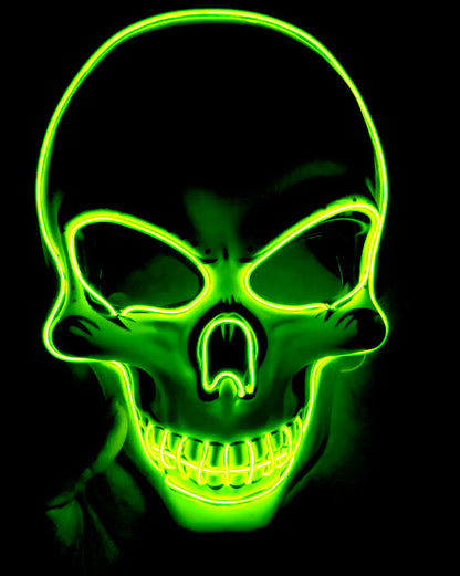 Halloween LED Skull Mask for Adults – Glowing Costume Party Accessory