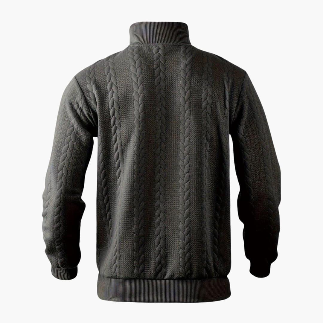 Men's Classic Half-Zip Cable Knit Pullover Sweater, Stylish and Warm for Everyday Wear