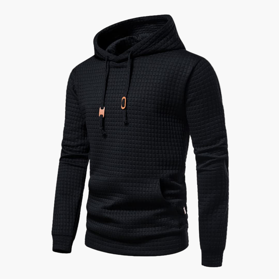 Men's Casual Plaid Hoodie Sweatshirt – Modern Relaxed Fit, Everyday Comfort