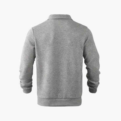 Men's Geometric Quarter-Zip Knit Sweater – Vintage-Inspired Casual Pullover