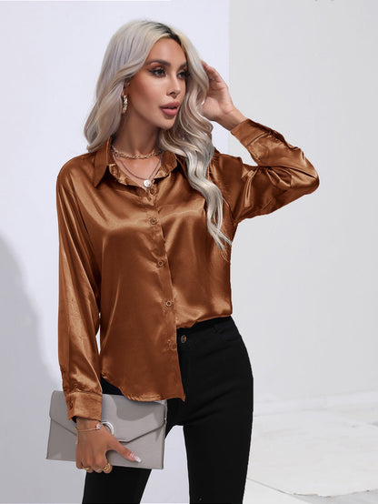 Harriet – Elegant Women's Satin Shirt