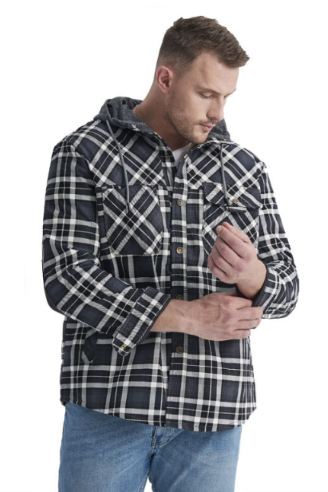 Men's Hooded Plaid Lumber Jacket for Everyday and Outdoor Comfort
