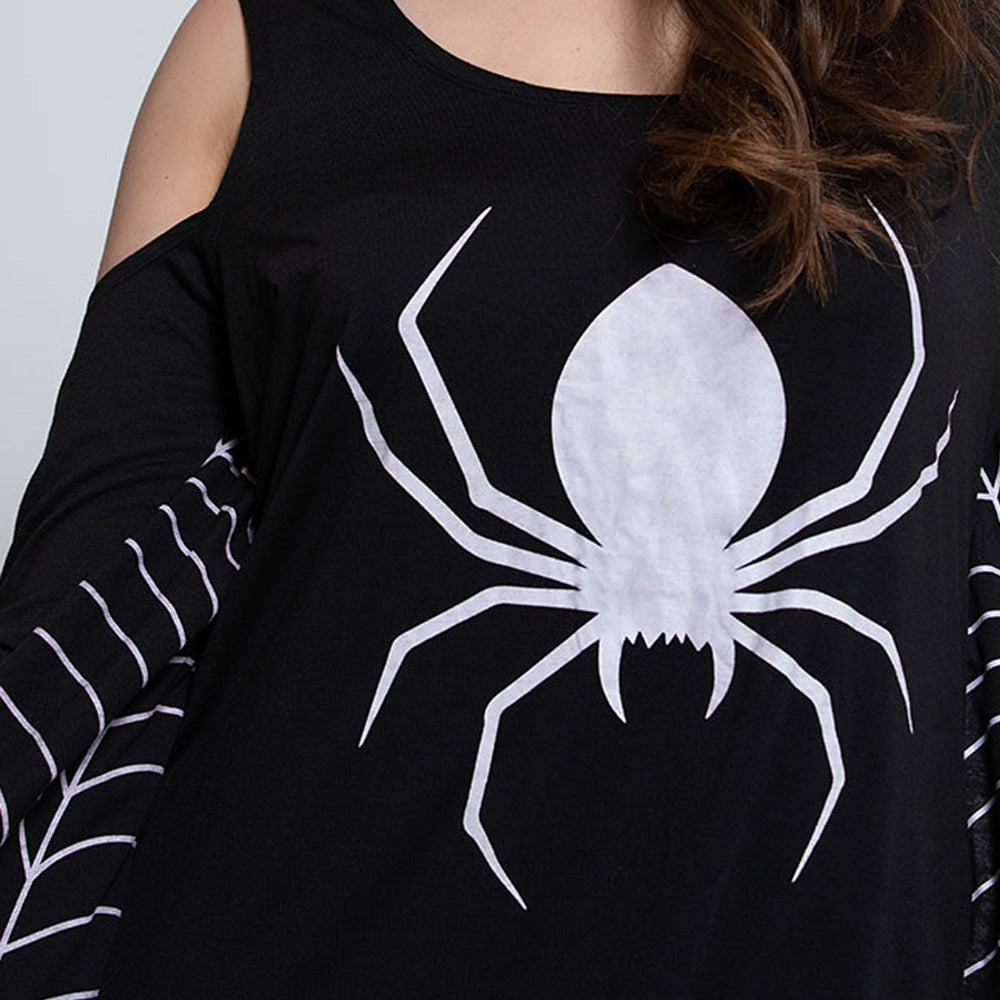 Women's Halloween Spider Web Witch Costume Dress Plus Size - Fun Party Outfit