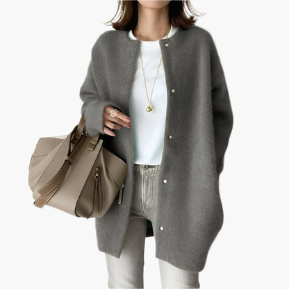 Women's Elegant Casual Knit Cardigan Jacket – Versatile Relaxed Fit Top for Everyday Style