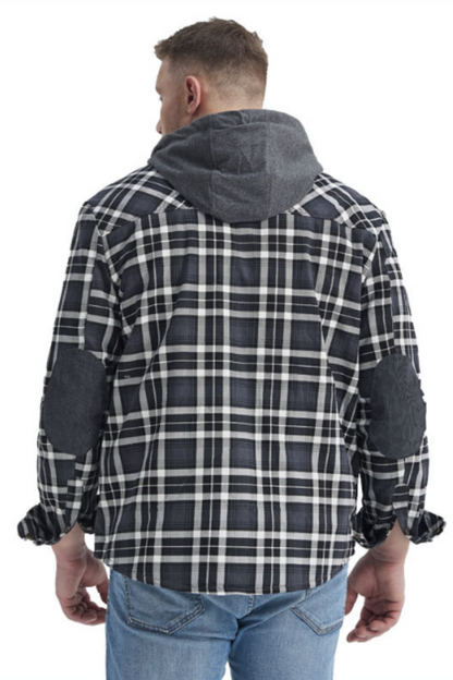 Men's Hooded Plaid Lumber Jacket for Everyday and Outdoor Comfort
