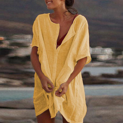 Amanda – Loose Collarless Shirt