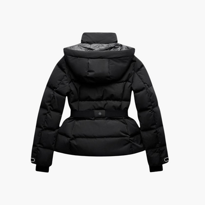 Women's Insulated Belted Puffer Jacket – Winter Water-Resistant Fashion Coat