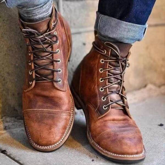 Men's Heritage Vegan Leather Lace-Up Boots for Everyday and Formal Wear
