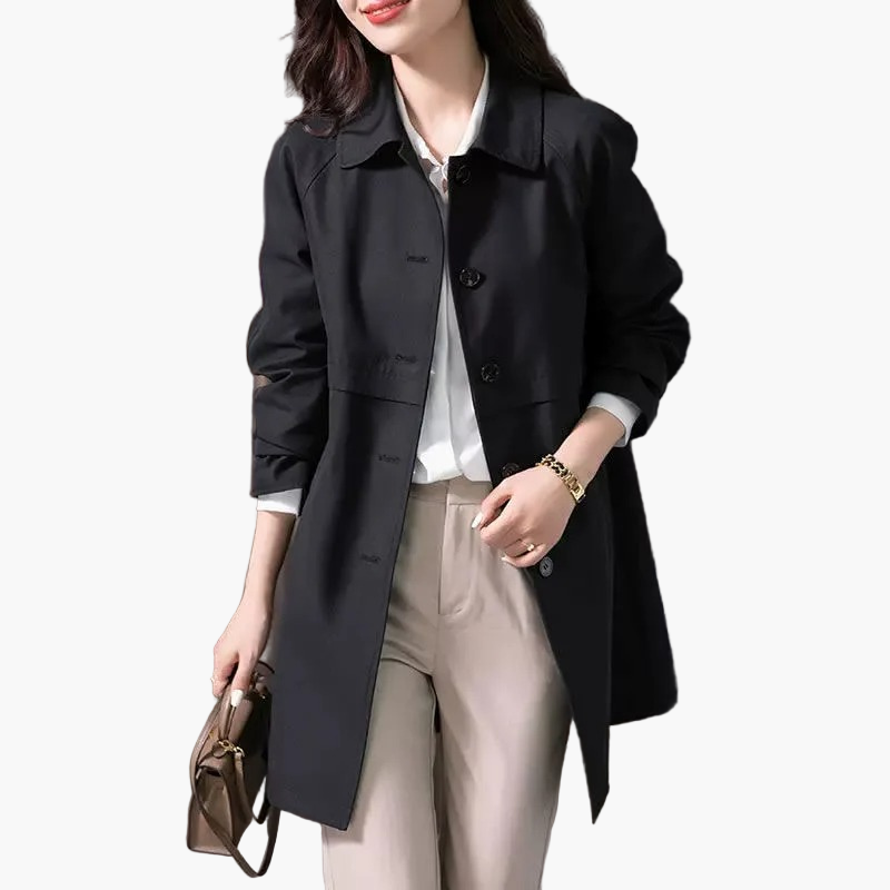 Women's Classic Tailored Trench Coat – Elegant Office & Casual Outerwear