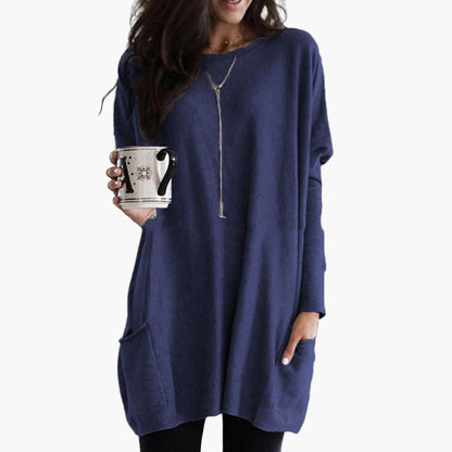 Women's Long Sweater Casual Loose Fit Pullover with Pockets