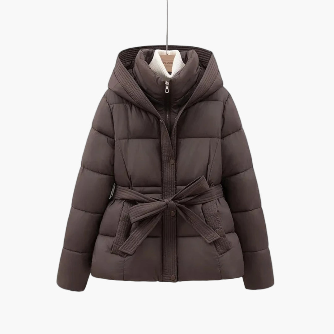 Women's Winter Parka Belted Coat – Elegant Puffer Jacket for Cold Weather
