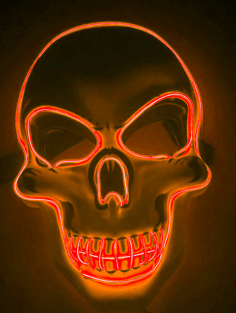 Halloween LED Skull Mask for Adults – Glowing Costume Party Accessory