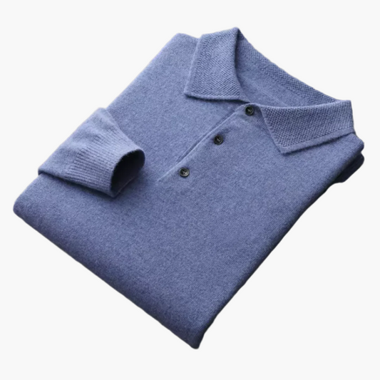 Men's Classic Vegan Wool Long Sleeve Polo Sweater – Timeless Everyday Style