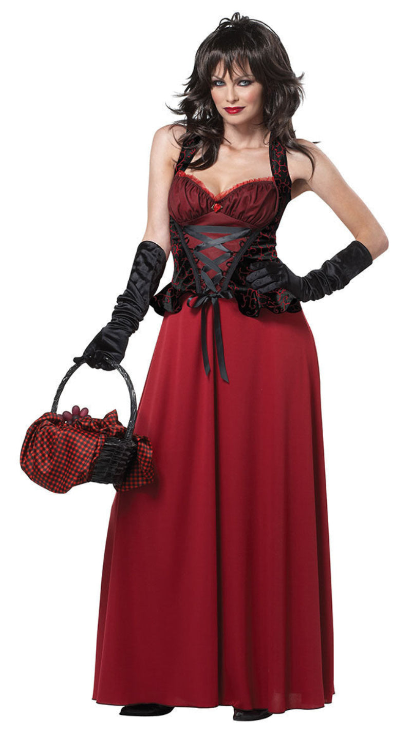 Women's Halloween Red Riding Hood Costume Party Dress Set