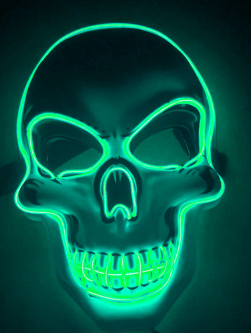 Halloween LED Skull Mask for Adults – Glowing Costume Party Accessory