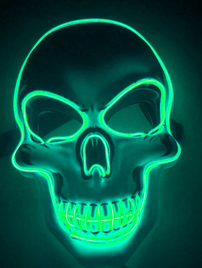 Halloween LED Skull Mask for Adults – Glowing Costume Party Accessory