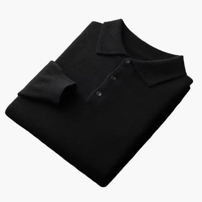Men's Classic Vegan Wool Long Sleeve Polo Sweater – Timeless Everyday Style
