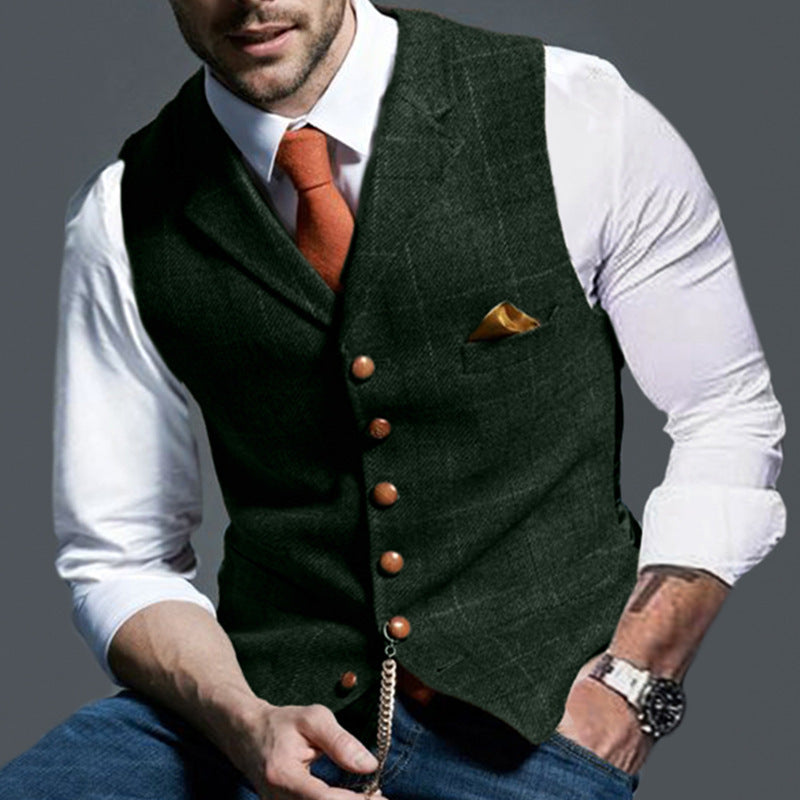 Shane – Casual Lapel Plaid Slim Fit Vest