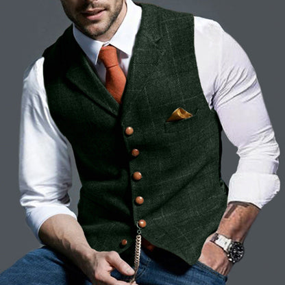 Shane – Casual Lapel Plaid Slim Fit Vest