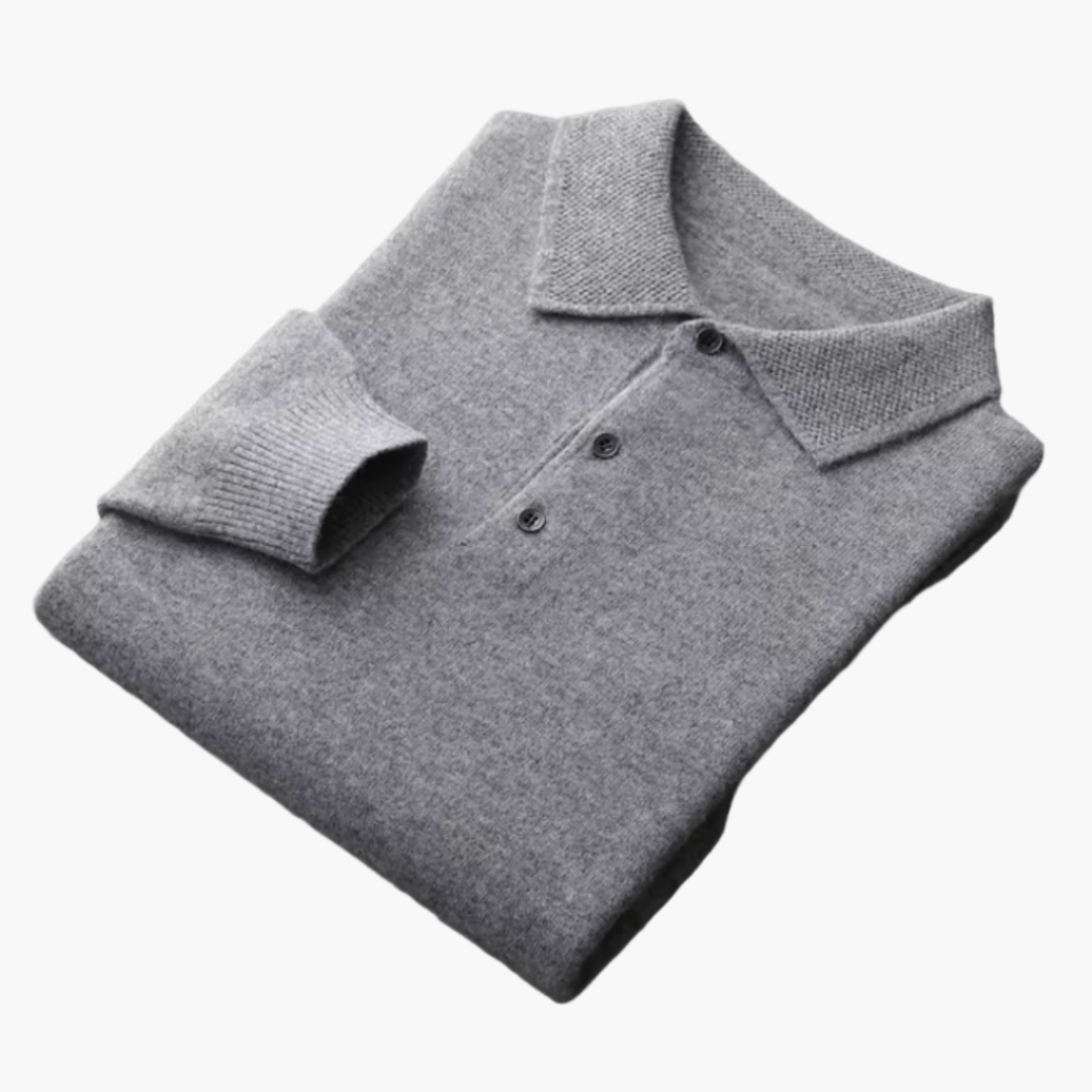 Men's Classic Vegan Wool Long Sleeve Polo Sweater – Timeless Everyday Style