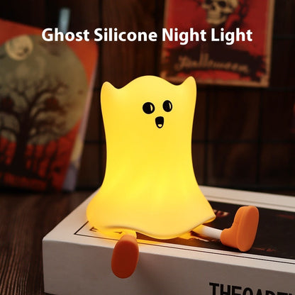Halloween Ghost Cartoon LED Night Light for Kids – Spooky Bedside Decoration