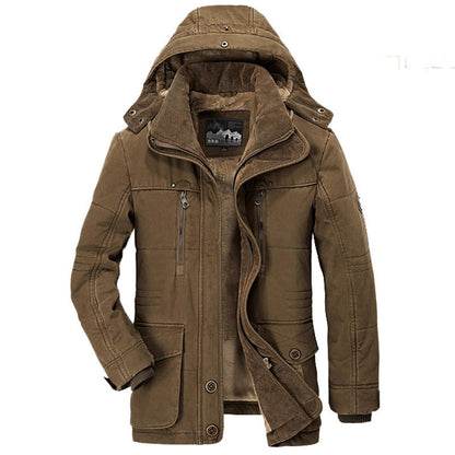 Walter – Thick Cotton Jacket with Hood and Pockets