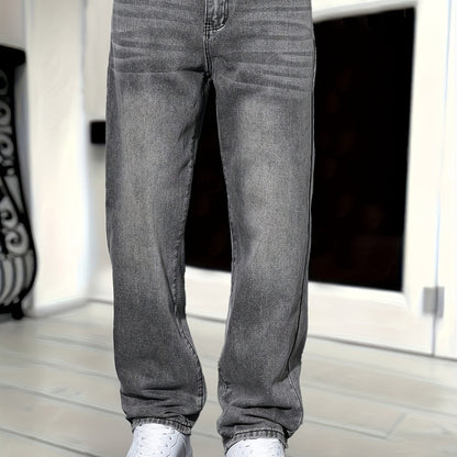 Men's Straight Leg Relaxed Fit Jeans for Everyday Style