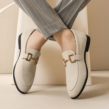 Men's Casual Loafer Dress Shoes with Metal Buckle – Business and Everyday Style