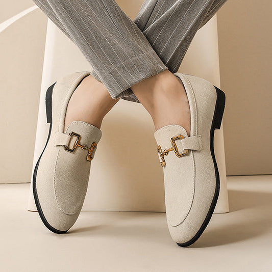 Men's Casual Loafer Dress Shoes with Metal Buckle – Business and Everyday Style