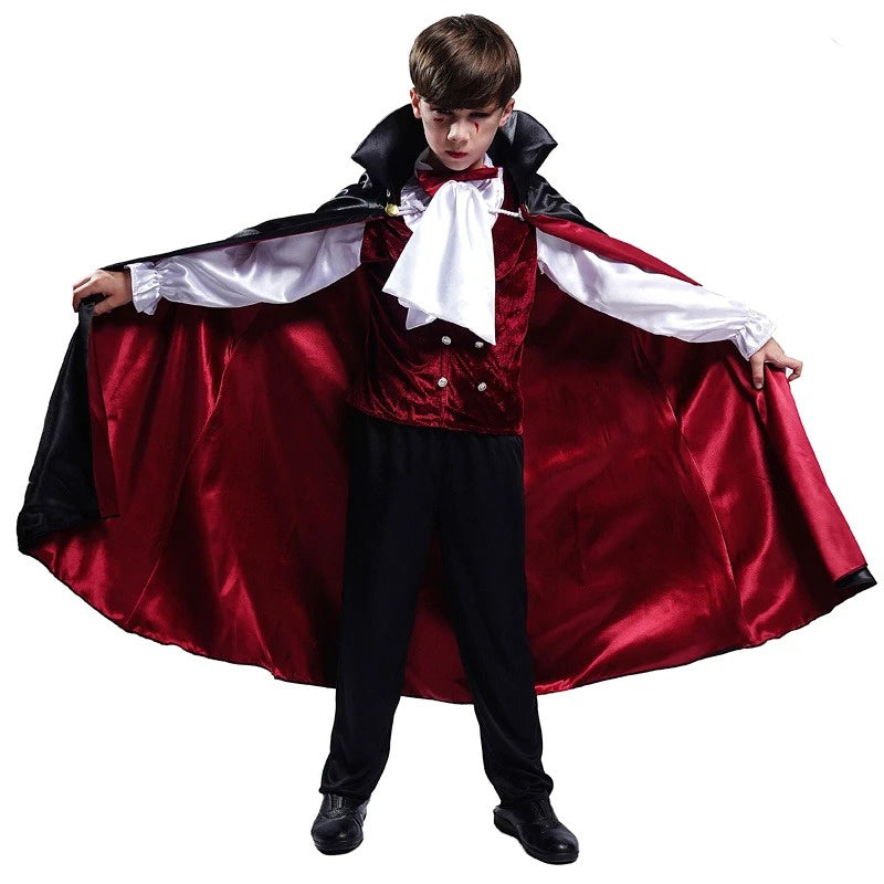 Kids' Halloween Vampire Costume Set - Boys' Classic Dracula Outfit for Trick-or-Treat & Parties