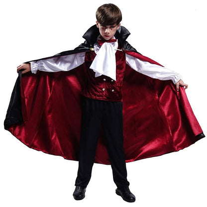 Kids' Halloween Vampire Costume Set - Boys' Classic Dracula Outfit for Trick-or-Treat & Parties