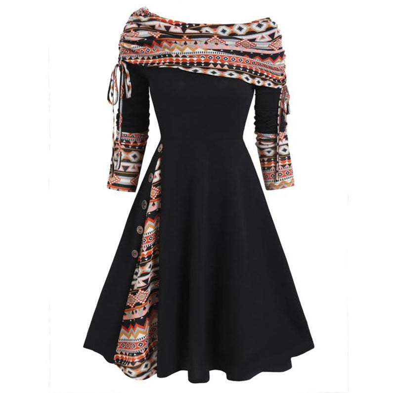 Zoe – Elegant One-Shoulder Swing Dress