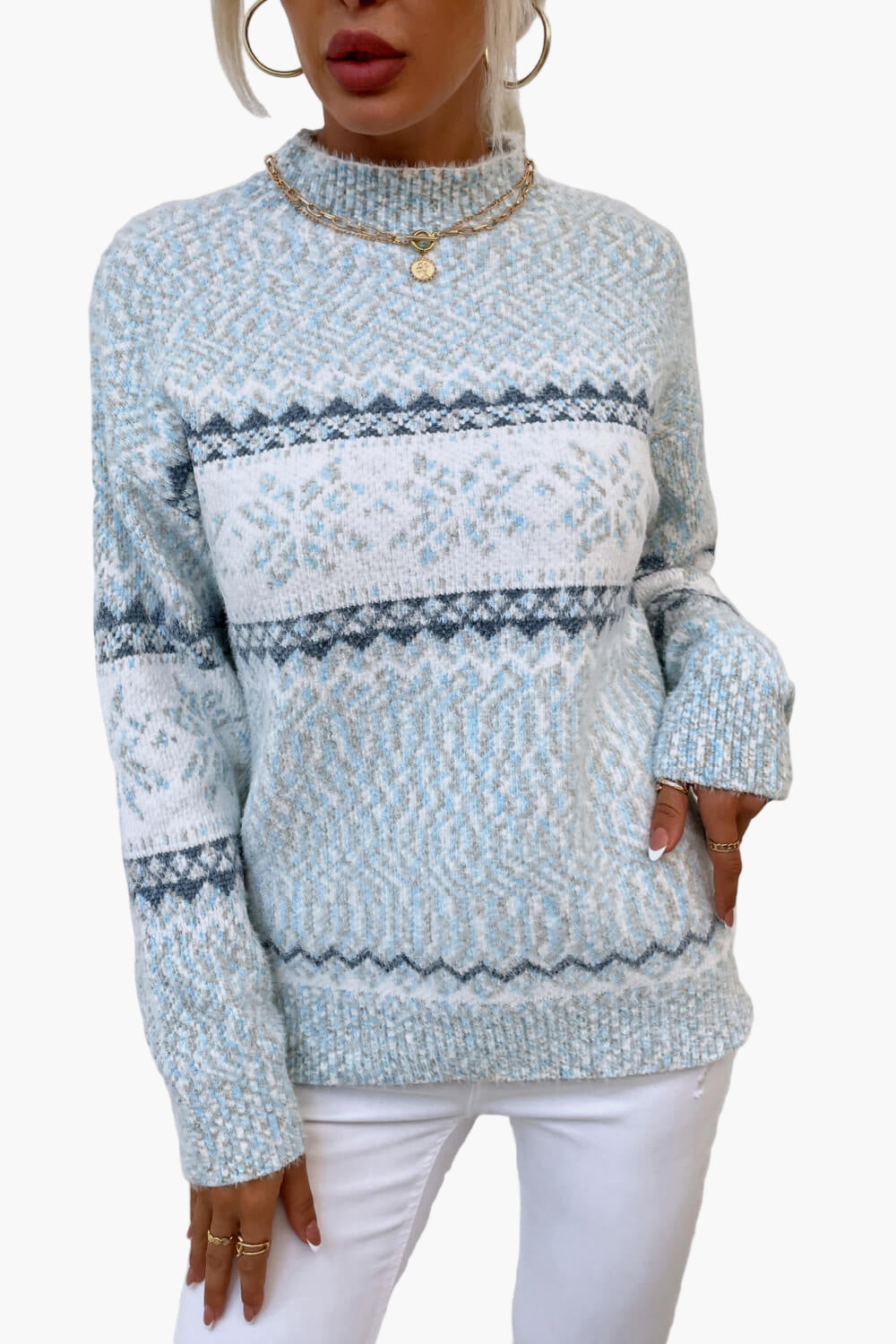 Women's Cozy Nordic Knit Pullover Sweater – Winter Casual Style