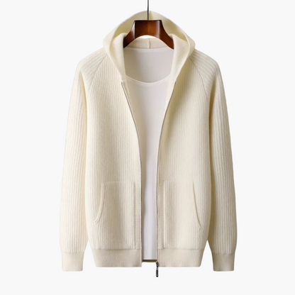 Men's Premium Merino Wool Knit Hoodie – Handmade Casual Style for Everyday Comfort