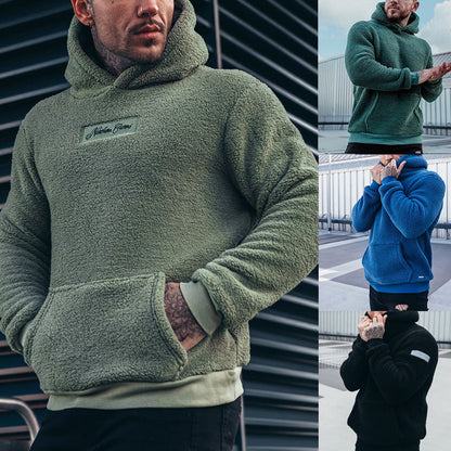 Men's Plush Fleece Hoodie – Cozy Pullover for Everyday Comfort and Style