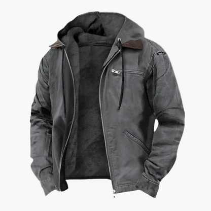 Men's Casual Hooded Zip-Up Jacket with Pockets – Everyday Outdoor Style