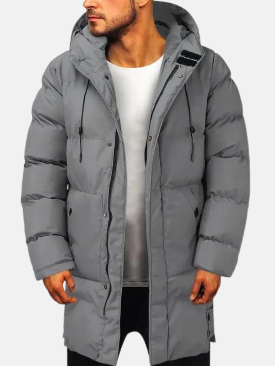Men's Winter Parka Jacket Warm Quilted Outdoor Casual Long Coat