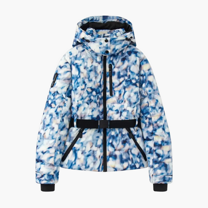 Women's Belted Hooded Puffer Jacket – Stylish Water-Resistant Winter Outerwear