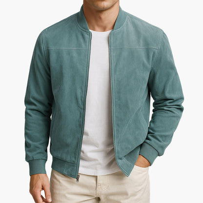 Men's Premium Suede Bomber Jacket – Timeless Elegant Style for Versatile Wear