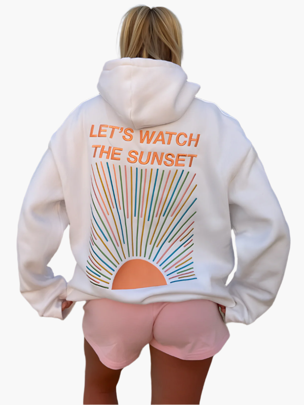 Women's Oversized Hoodie Let's Watch the Sunset Graphic Casual Pullover