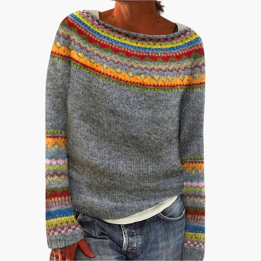 Women's Retro-Style Casual Sweater – Vintage Knit Pullover for Everyday Comfort