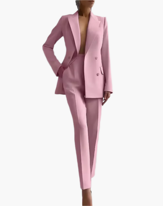 Women's Elegant Office Blazer Suit Set – Professional Two-Piece Summer Workwear