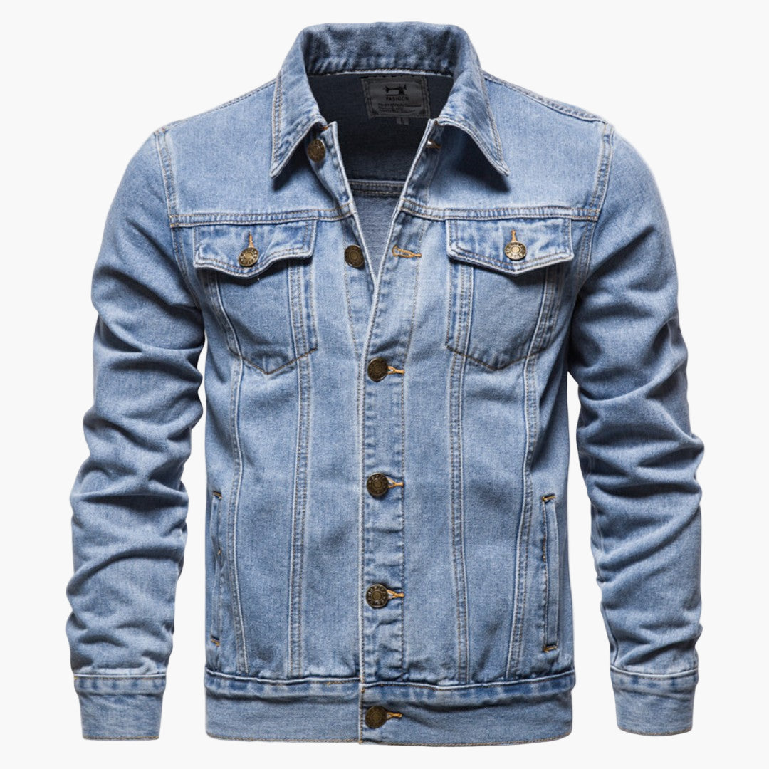 Men's Classic Denim Trucker Jacket for Everyday Style and Versatility