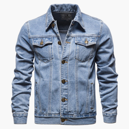 Men's Classic Denim Trucker Jacket for Everyday Style and Versatility
