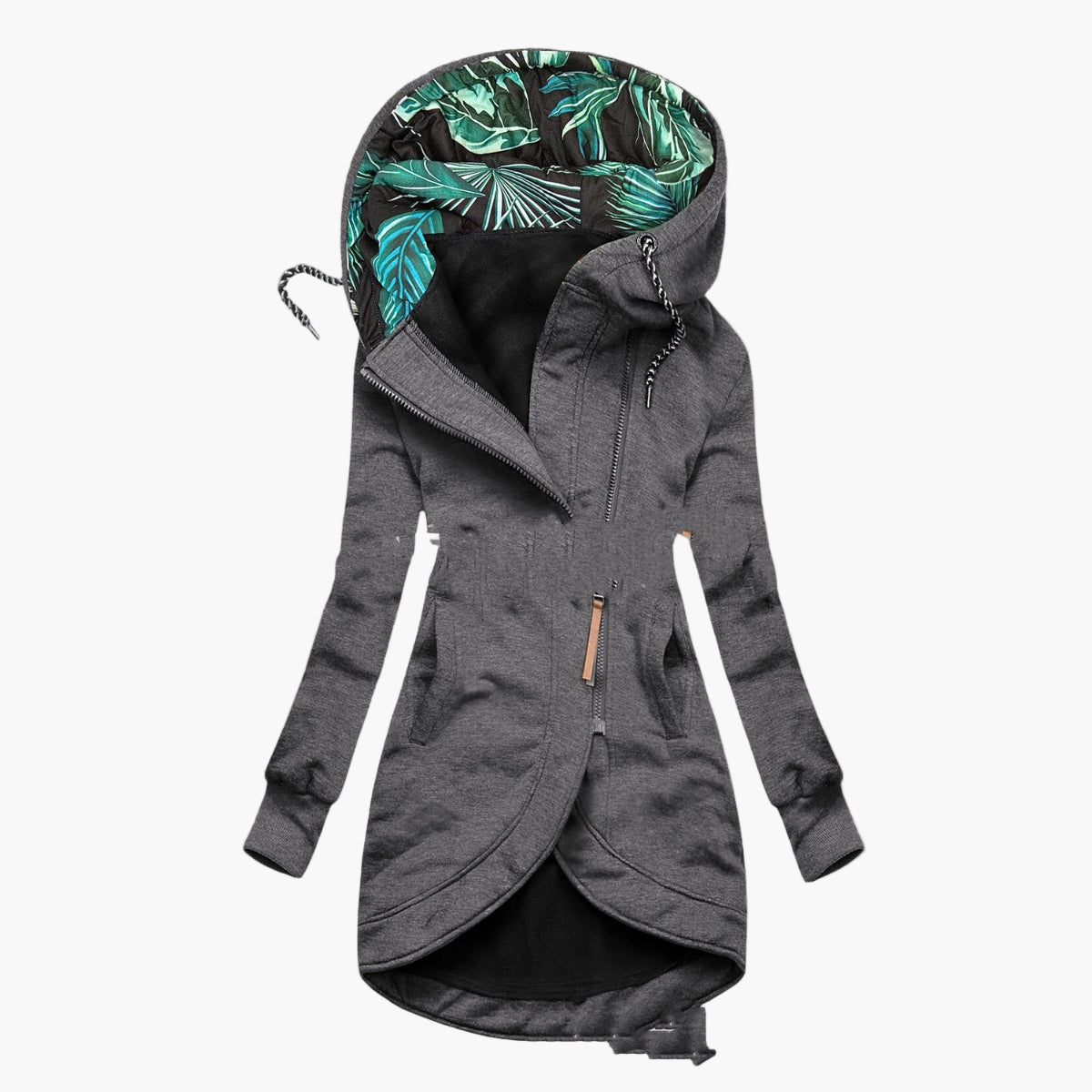 Women's Elegant Hooded Asymmetrical Coat – Stylish Everyday Outerwear
