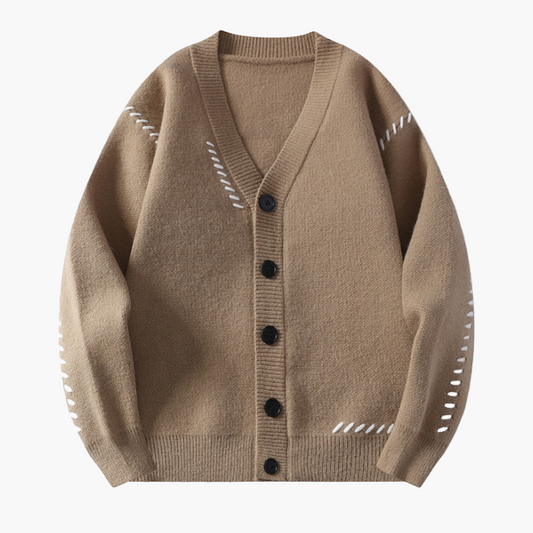 Men's Casual Button-Up Cardigan Sweater, Classic Relaxed Fit, Everyday Style