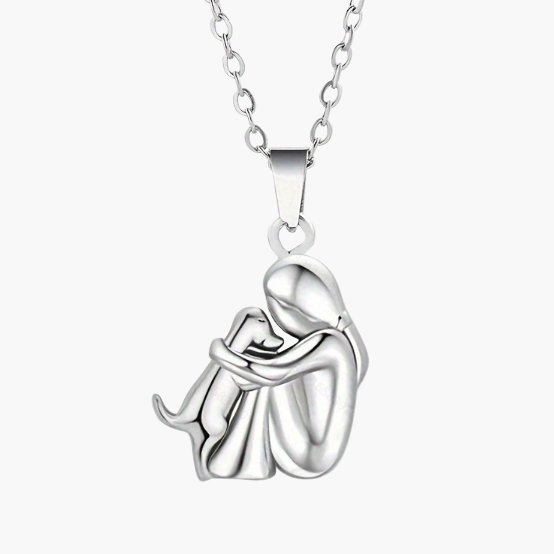 Women's Dog Lover Necklace with Girl and Dog Pendant – Sentimental Jewelry Gift