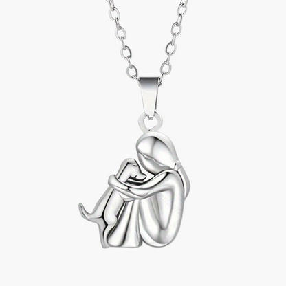 Women's Dog Lover Necklace with Girl and Dog Pendant – Sentimental Jewelry Gift